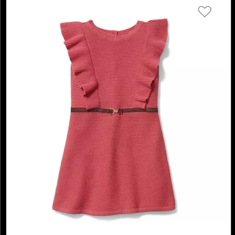 Janie and Jack Sweater Dress 2T Ruffle Cotton Blend Equestrian Buckle Toddler